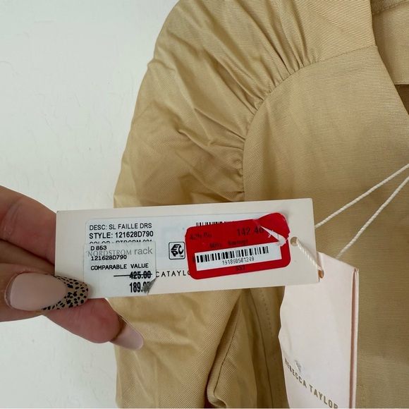 Rebecca Taylor Midi Dress Retro Faille Cream MSRP $425 - Picture 12 of 13